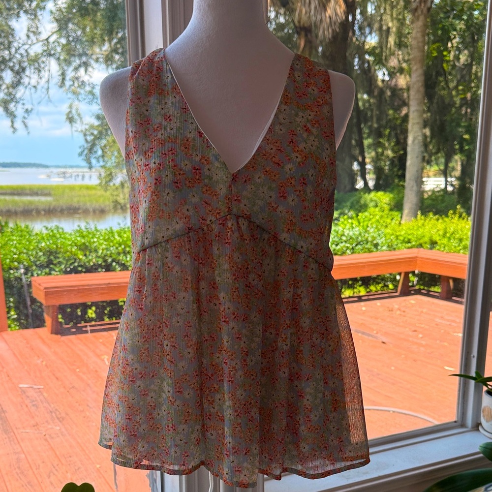 Everly Multicolor Floral V-Neck Blouse